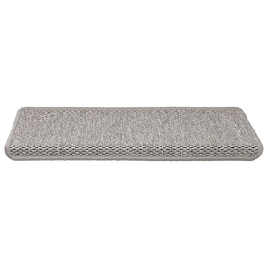 Tappeti Autoadesivi Scale Aspetto Sisal 15 pz 65x21x4cm Argento 326883
