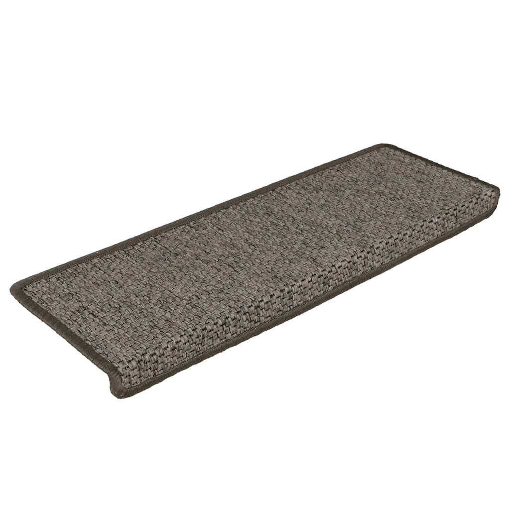 Tappeti Autoadesivi Scale Sisal 15pz 65x25cm Grigio e Beige cod mxl 74438