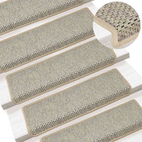 Tappeti Autoadesivi Scale Aspetto Sisal 15 pz 65x21x4 cm Verdi 326887