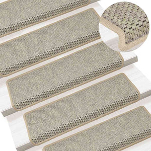Tappeti Autoadesivi Scale Aspetto Sisal 15 pz 65x21x4 cm Verdi 326887