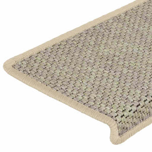 Tappeti Autoadesivi Scale Aspetto Sisal 15 pz 65x21x4 cm Verdi 326887