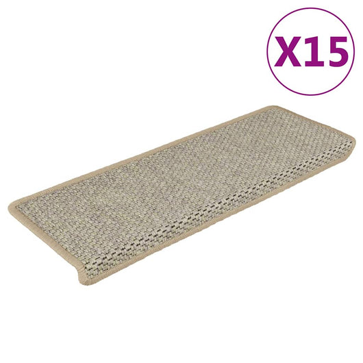 Tappeti Autoadesivi Scale Aspetto Sisal 15 pz 65x25cm Grigi cod mxl 73704