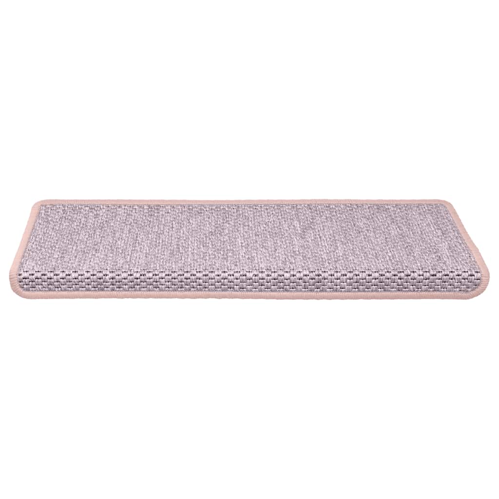 Tappeti Autoadesivi Scale Aspetto Sisal 15 pz 65x21x4cm Rosa 326888