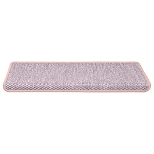 Tappeti Autoadesivi Scale Aspetto Sisal 15 pz 65x21x4cm Rosa 326888