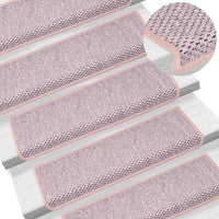Tappeti Autoadesivi Scale Aspetto Sisal 15 pz 65x21x4cm Rosa 326888