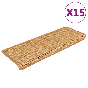 Tappeti Autoadesivi Scale Aspetto Sisal 15pz 65x25 cm Arancione cod mxl 73650