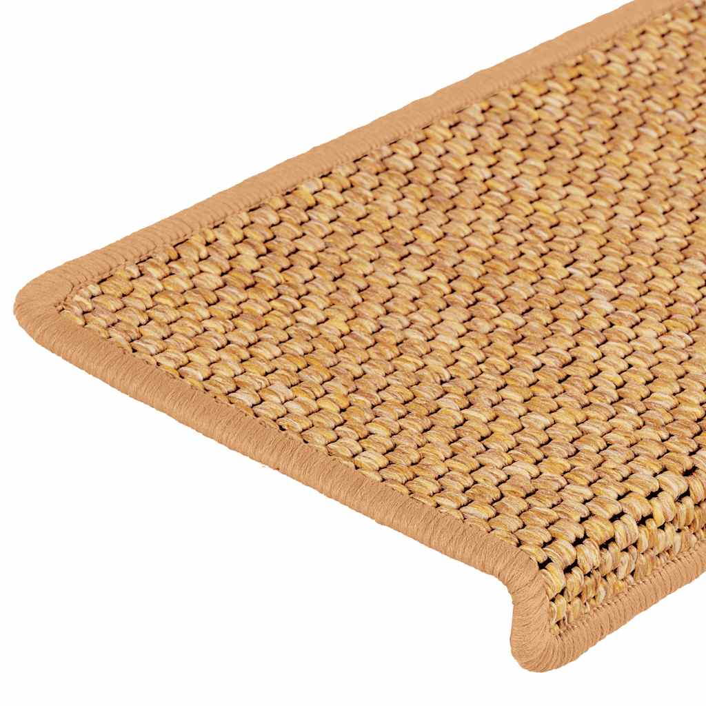 Tappeti Autoadesivi Scale Aspetto Sisal 15pz 65x21x4 Arancione 326889