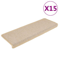 Tappeti Autoadesivi Scale Aspetto Sisal 15 pz 65x25 cm Crema cod mxl 77948