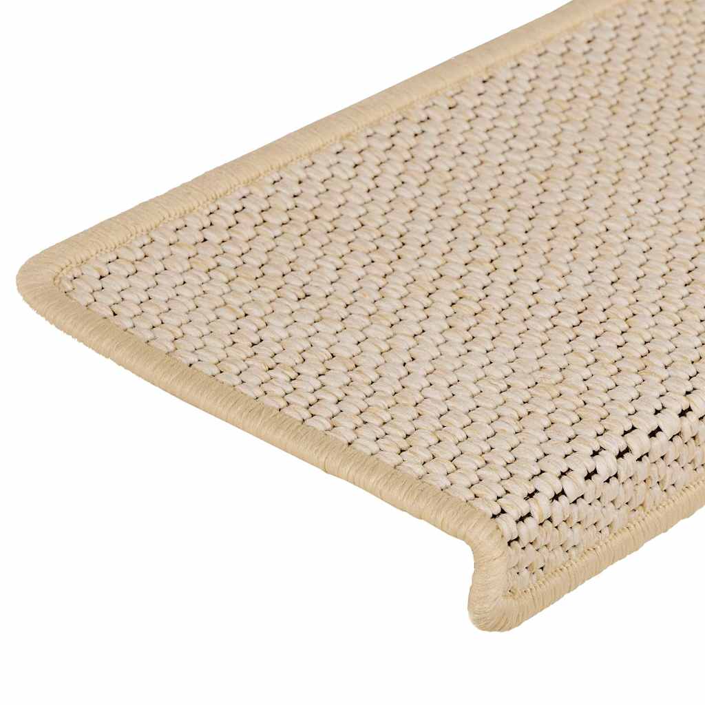 Tappeti Autoadesivi Scale Aspetto Sisal 15 pz 65x25 cm Crema cod mxl 77948