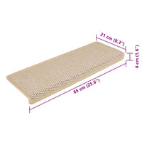 Tappeti Autoadesivi Scale Aspetto Sisal 15 pz 65x21x4 cm Berber 326893