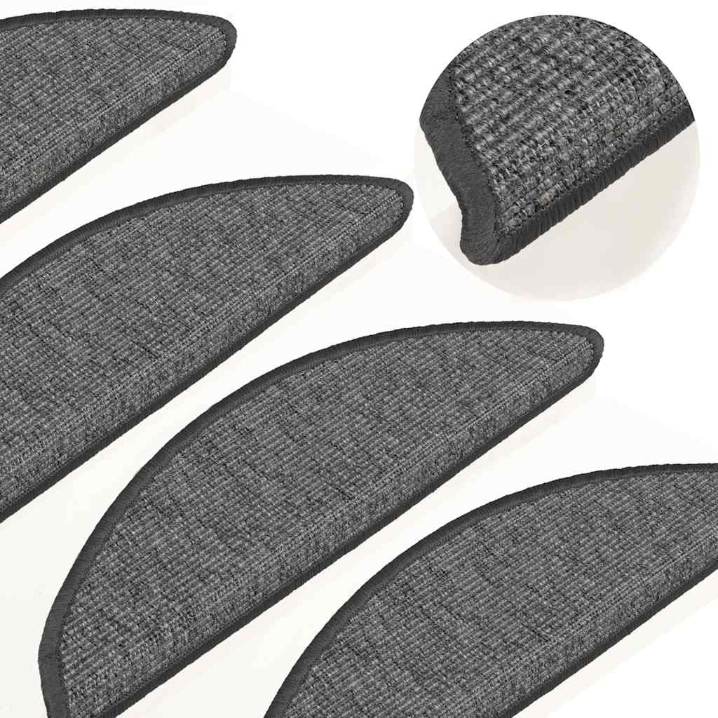 Tappetini per scale 15 pz 56x17x3 cm Beige e Grigio Semicircolari 326894