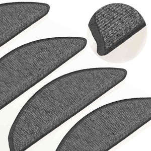 Tappetini per scale 15 pz 56x17x3 cm Beige e Grigio Semicircolari 326894