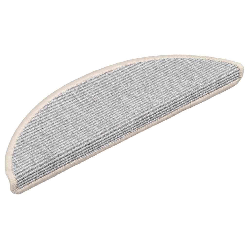 Tappetini per scale 15 pz 56x17x3 cm Argento Semicircolari 326895