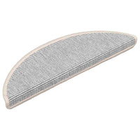 Tappetini per scale 15 pz 56x17x3 cm Argento Semicircolari 326895