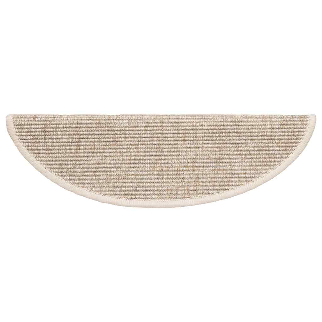 Tappetini per scale 15 pz 56x17x3 cm Beige chiaro Semicircolari 326897