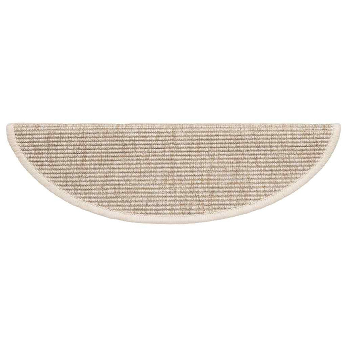 Tappetini per scale 15 pz 56x17x3 cm Beige chiaro Semicircolari 326897