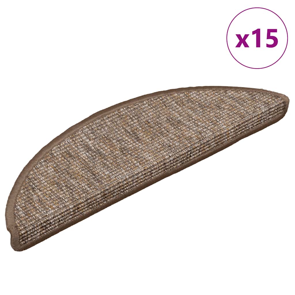 Tappeti Adesivi per Scale 15 pz 56x17x3 cm Nocciola