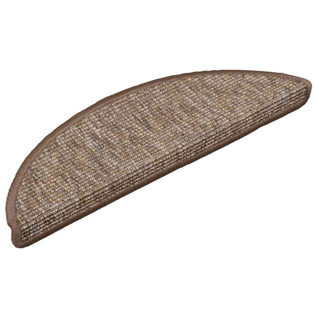 Tappetini per scale 15 pz 56x17x3 cm Marrone chiaro Semicircolari 326898