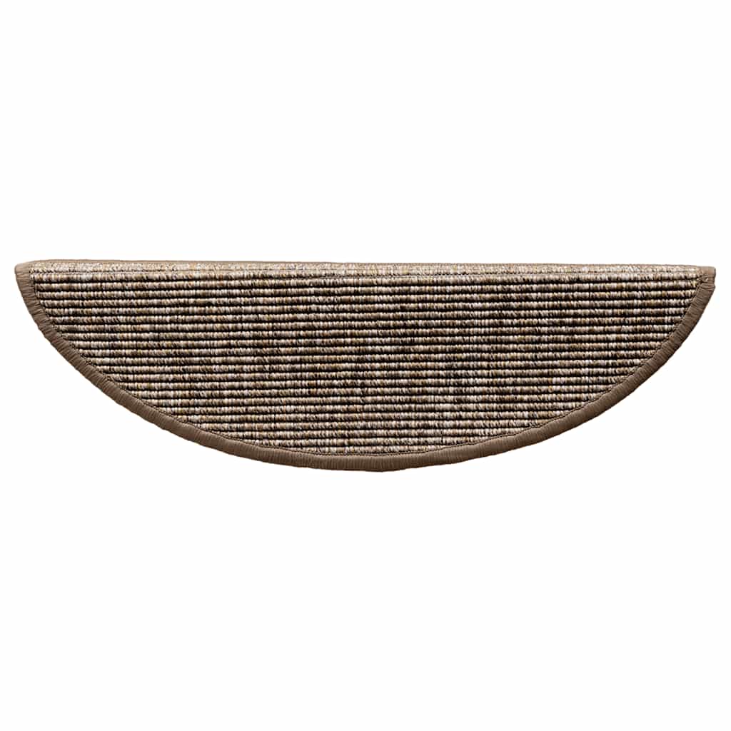 Tappetini per scale 15 pz 56x17x3 cm Marrone chiaro Semicircolari 326898