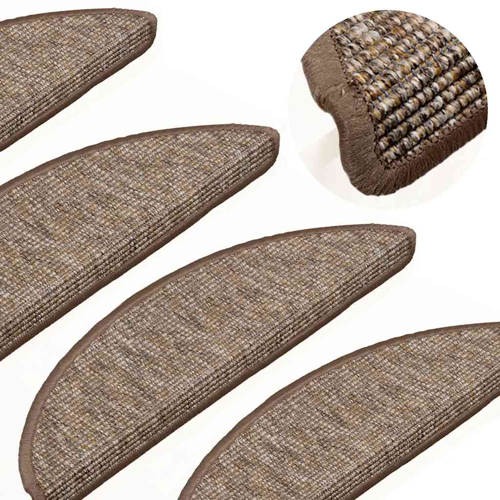 Tappeti Adesivi per Scale 15 pz 56x17x3 cm Nocciola