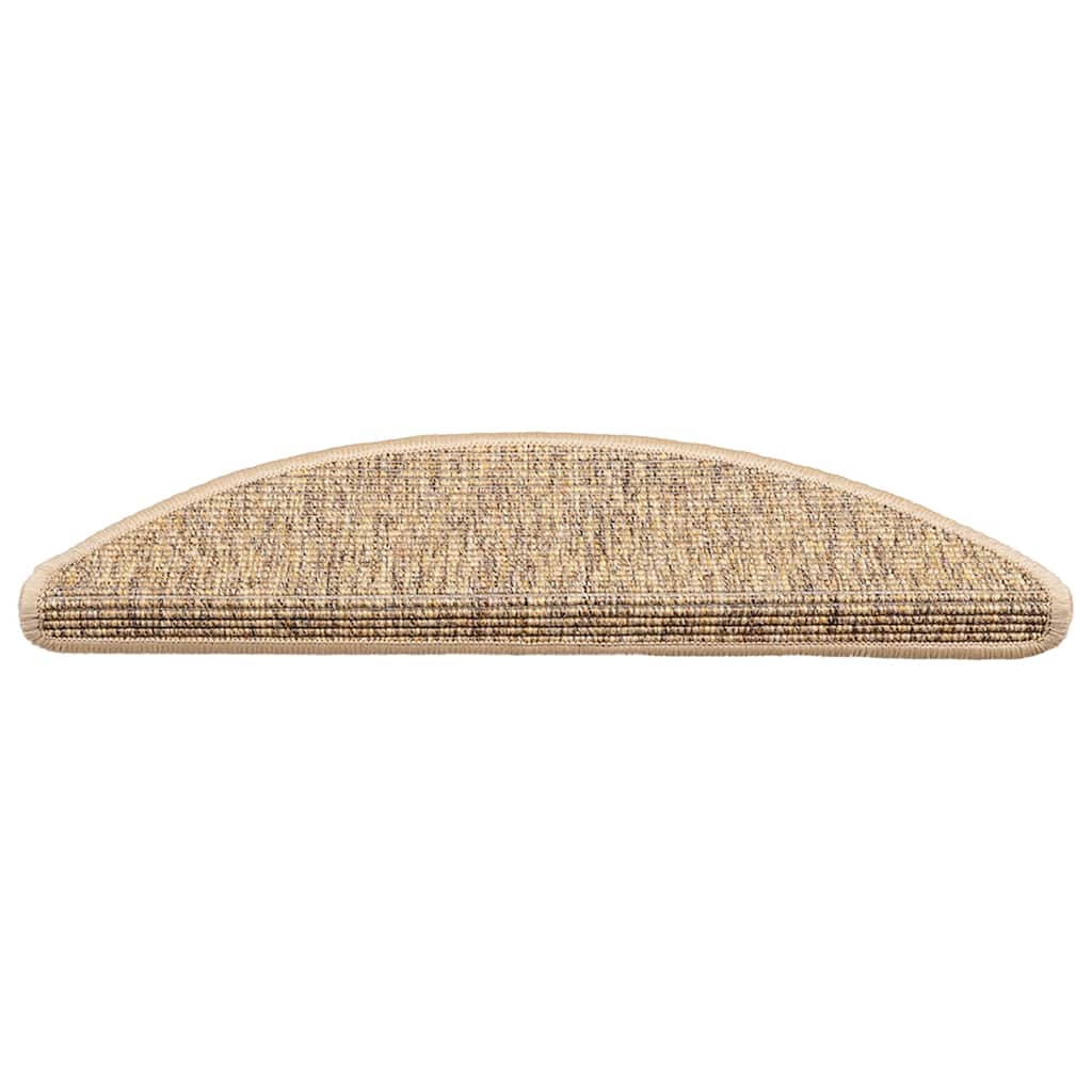 Tappetini per scale 15 pz 56x17x3 cm Sisal semicircolari 326899