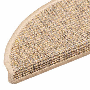 Tappetini per scale 15 pz 56x17x3 cm Sisal semicircolari 326899