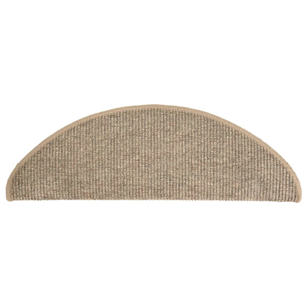 Tappetini per scale 15 pz 65x21x4 cm Beige scuro Semicircolari Grandi 326902