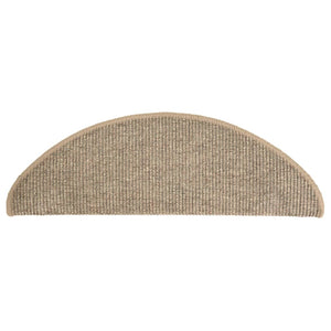 Tappetini per scale 15 pz 65x21x4 cm Beige scuro Semicircolari Grandi 326902