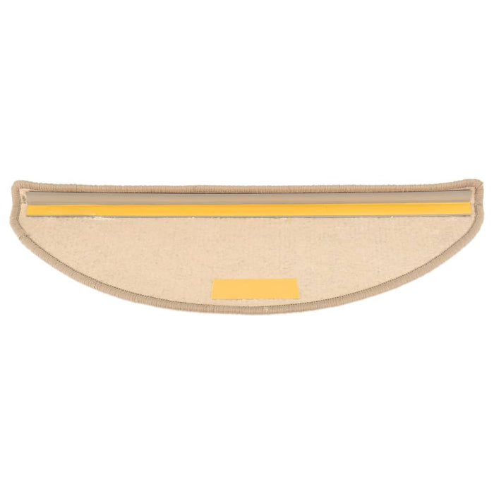 Tappetini per scale 15 pz 65x21x4 cm Beige scuro Semicircolari Grandi 326902