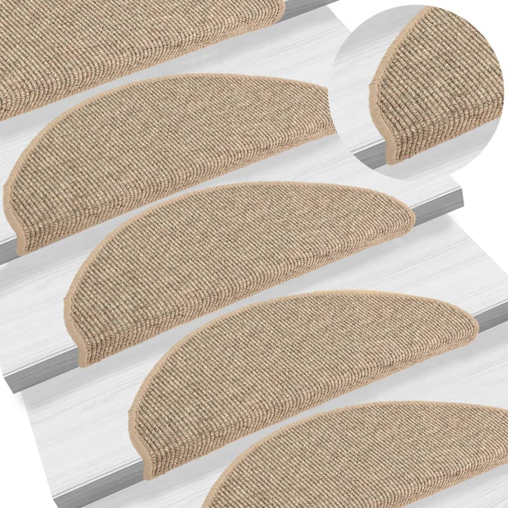 Tappetini Autoadesivi per Scale 15 pz Beige Scuro 65x25 cm cod mxl 63660