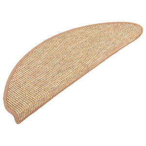 Tappetini per scale 15 pz 65x21x4 cm Marrone chiaro Semicircolari Grandi 326904