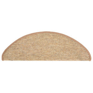 Tappetini per scale 15 pz 65x21x4 cm Marrone chiaro Semicircolari Grandi 326904