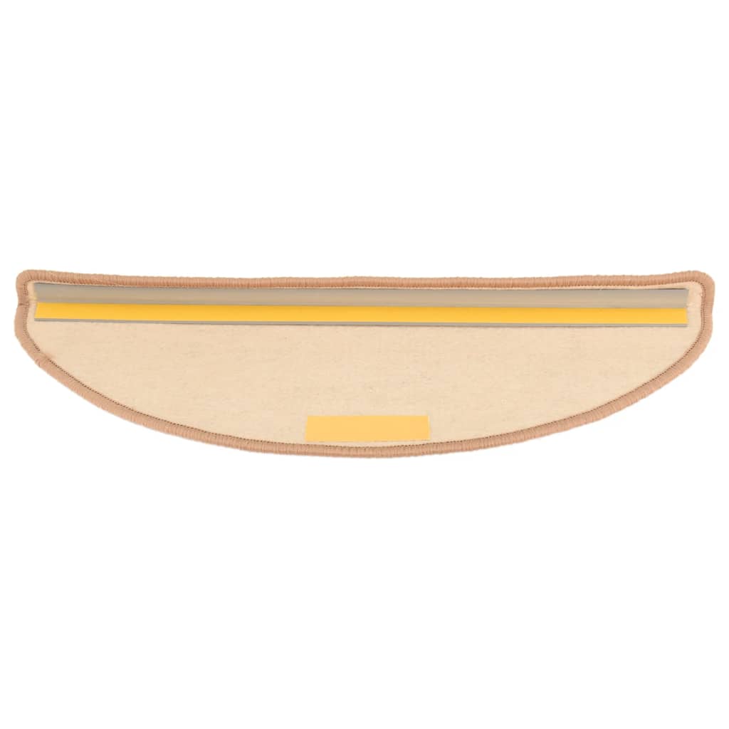 Tappetini per scale 15 pz 65x21x4 cm Marrone chiaro Semicircolari Grandi 326904