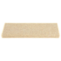 Tappetini per scale 15 pz 65x21x4 cm Beige chiaro Bordo rettangolare 326909