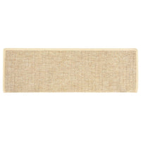 Tappetini per scale 15 pz 65x21x4 cm Beige chiaro Bordo rettangolare 326909