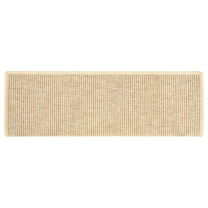 Tappetini per scale 15 pz 65x21x4 cm Beige chiaro Bordo rettangolare 326909