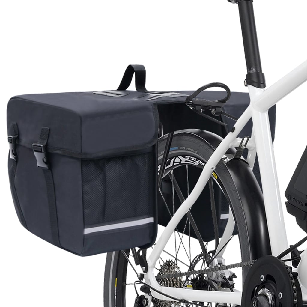 Borsa Doppia Bicicletta Impermeabile per Portapacchi 35 L Nero 93251