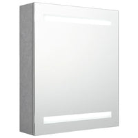 Armadietto Bagno con Specchio e LED Grigio Cemento 50x14x60 cm 326479