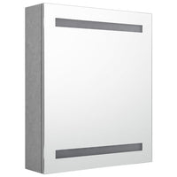 Armadietto Bagno con Specchio e LED Grigio Cemento 50x14x60 cm 326479