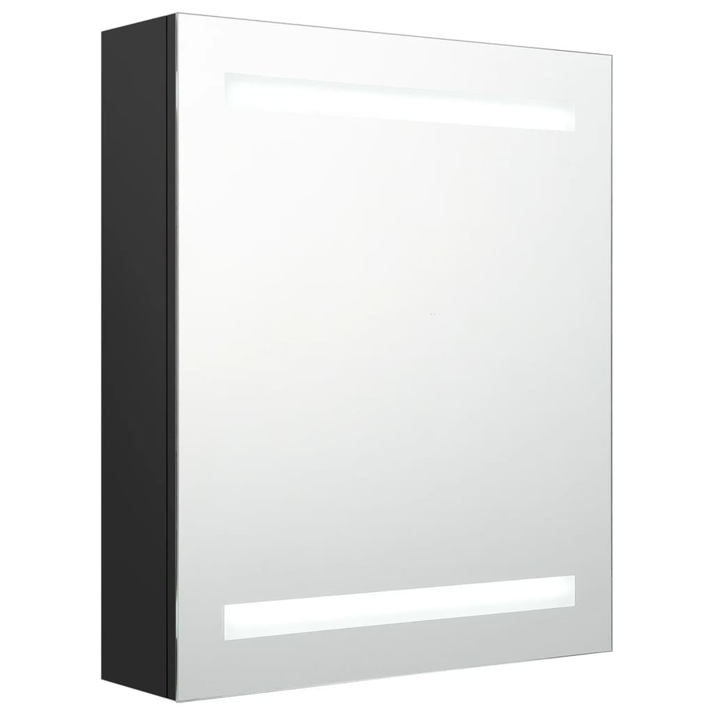 Armadietto a Specchio con LED Nero 50x14x60 cm in MDFcod mxl 82233