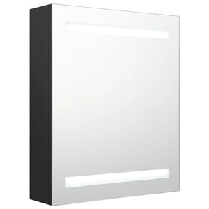 Armadietto a Specchio con LED Nero 50x14x60 cm in MDFcod mxl 82233