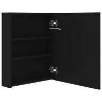 Armadietto a Specchio con LED Nero 50x14x60 cm in MDF 326480