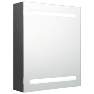 Armadietto Bagno con Specchio e LED Grigio 50x14x60 cmcod mxl 82230