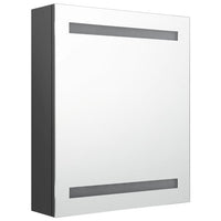 Armadietto Bagno con Specchio e LED Grigio 50x14x60 cm 326482
