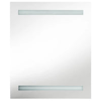 Armadietto Bagno con Specchio e LED Grigio Lucido 50x14x60 cm cod mxl 70486