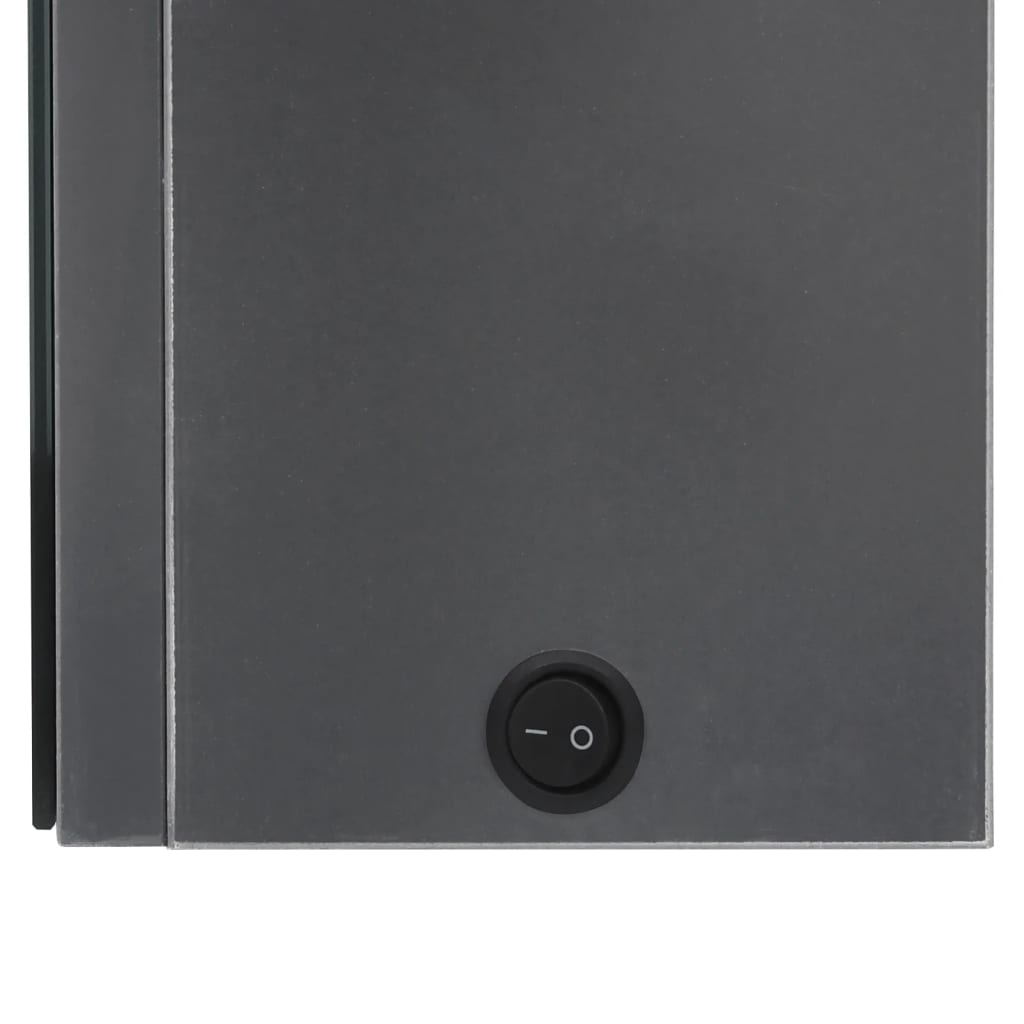 Armadietto Bagno con Specchio e LED-Mobile bagno con specchio Grigio Lucido 50x14x60 cm