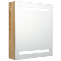 Armadietto Bagno con Specchio e LED-Mobile bagno con specchio Rovere 50x14x60 cm