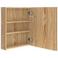 Armadietto Bagno con Specchio e LED-Mobile bagno con specchio Rovere 50x14x60 cm