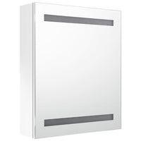Armadietto Bagno con Specchio e LED Bianco Lucido 50x14x60 cmcod mxl 130118