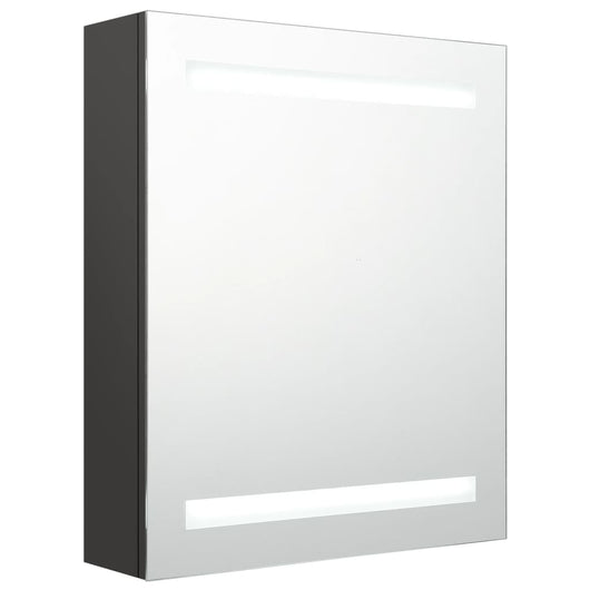 Armadietto Bagno con Specchio e LED Antracite 50x14x60 cm 326487